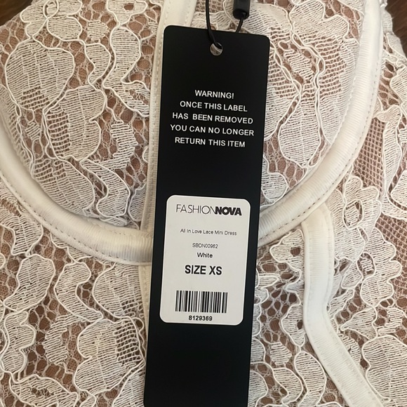 Brand New Fashion Nova White Lace Bodycon Dress - Picture 2 of 5